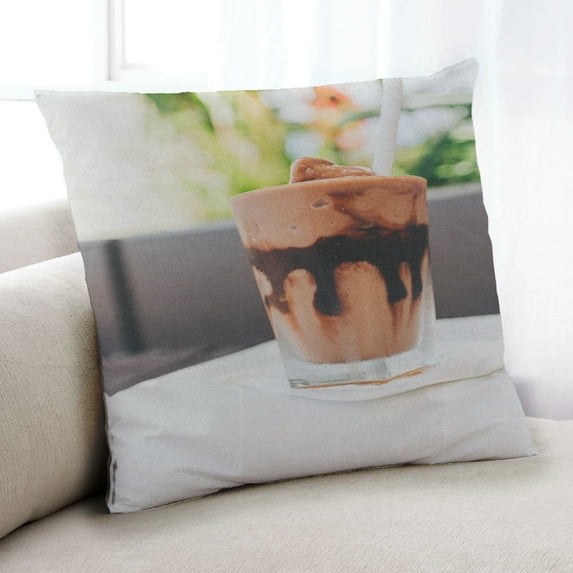 Ahgly Company Foods Milkshake Indoor Throw Pillow, 18 inch by 18 inch