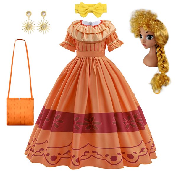 Disney-disfraz de Encanto para niñas, vestido de princesa, traje de Cosplay, Encanto, Isabela, Mirabel, Dolores, Carnaval, ropa de fiesta de cumpleaños, nuevo Fivean unisex