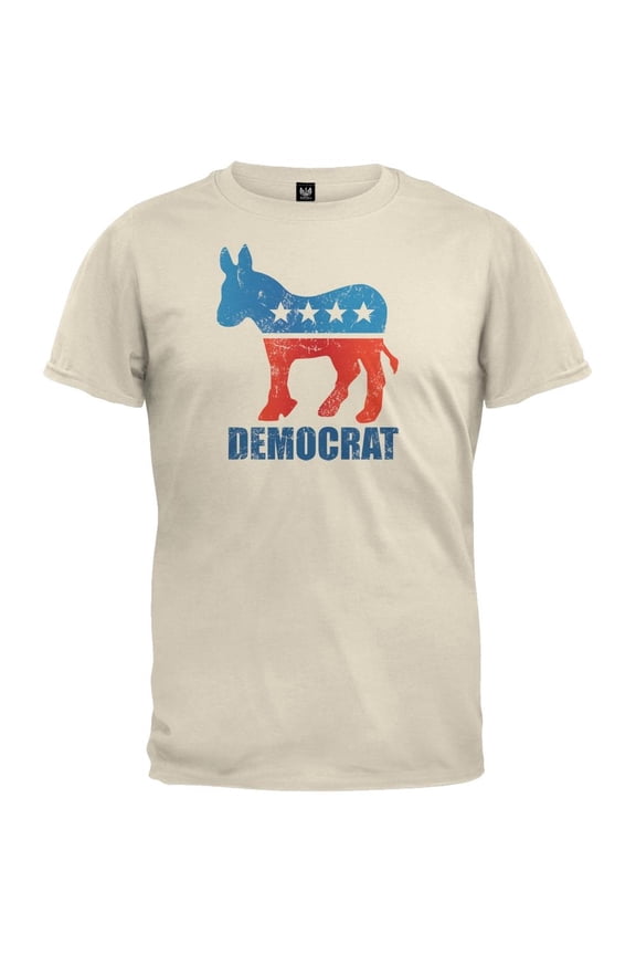 Distressed Democrat Donkey Cream Adult T-Shirt - Small