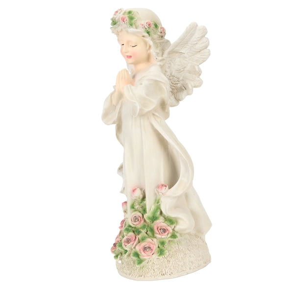 Estatua de ángel decorativa con luz nocturna, estatua de ángel solar de resina para exteriores, figura solar decorativa, escultura de ángel solar, adorno diseñado a medida