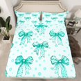 thumbnail image 2 of Manfei Kids Children Cartoon Bow-Tie Twin Sheet Sets 3pcs,Polka Dots Twin Fitted Sheet Microfiber,Dreamy Princess Breathable Flat Sheet,Breathable Home Decor, 2 of 7
