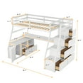 thumbnail image 5 of Harper & Bright Designs Twin Size Loft Bed with Desk, Staircase and Shelves, White, 5 of 12