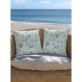 thumbnail image 5 of Outdoor Pillows Waterproof, Teal Brown Coastal Throw Pillows with Inserts Included, Summer Nautical Beach Coral Starfish Shell Indoor Outdoor Decorative Lumbar Pillow for Bed/Couch 16"x16", 1Pcs, 5 of 8