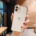 thumbnail image 2 of Compatible with iPhone 12 Case, Cut Cartoon Soft Silicone Love Heart Pattern Slim Protective Shockproof Girls Women Case Cover for iPhone 12 -White, 2 of 9