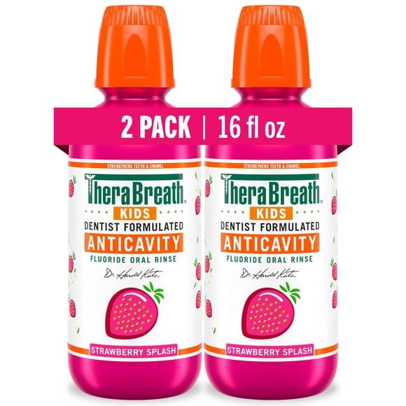 Enjuague Bucal TheraBreath Kids Anticaries con Flúor 473 ml Paquete de 2