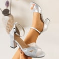 thumbnail image 2 of Xfvqtps Womens Peep Toe Sandals Crisscross Strap Block Heel Ankle Strap Dress Sandals Metallic Evening Shoes for Weddings and Parties, 2 of 9