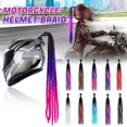 thumbnail image 2 of Casco de motocicleta de 60 cm con rastas, casco para mujer con cola de caballo y trenza, casco de bicicleta de motocross, decoración para el cabello punk, 2 of 5
