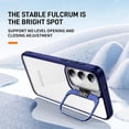 thumbnail image 2 of Compatible with Samsung Galaxy S24 Case Clear Case with Camera Hidden Kickstand Foldable Stand Men Women Girls Phone Case Slim Soft TPU Translucent Shockproof Phone Cover,Blue, 2 of 16