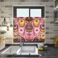 thumbnail image 4 of Yayeee Kitchen Curtains Tier Pair Light Filtering 27"x24" Rod Pocket Short Cafe Window Panel, Cute Doughnuts Pattern, 4 of 7