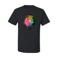 thumbnail image 2 of Lion Paint Art Splatter Abstract Art Animal Lover Men's Graphic T-Shirt, Black, Small, 2 of 3