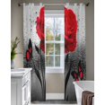 thumbnail image 4 of Valentine's Day Sheer Curtains 84 Inch Length 2 Panels Set for Living Room/Bedroom, Red Rose Floral Watercolor Butterfly Flowers Kitchen Curtains Grommet Curtains Window Treatments 42"x84"x2, 4 of 7