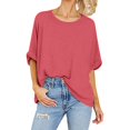 thumbnail image 3 of SHITINN Womens Short Sleeve Oversized Tops Summer Crew Neck Loose Casual Tee T Shirt Casual T Shi Womens Summer Tops Short Sleeve Shirt Women Womens Summer Tops, 3 of 4