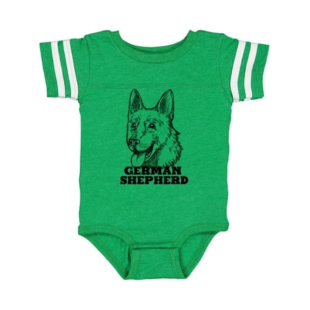 

Inktastic German Shepherd Sketch Portrait with Dog Breed Name Gift Baby Boy or Baby Girl Bodysuit