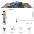 thumbnail image 3 of FORMRS Travel Umbrella Folding Auto Open Close Windproof Rain UV Protection, Orange Vibrant Flowers, 3 of 8