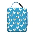 thumbnail image 6 of Reusable Lunch Tote Bag – Cute Farmhouse Chicken & Egg Watercolor Design, Rustic Rooster & Floral Country Farm Print for Work, School, Picnic, 6 of 6
