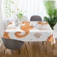 thumbnail image 3 of Yayeee Tablecloths 54" x 54" Rectangle Wrinkle Resistant Party Table Cover, Orange Seahorse, 3 of 8