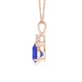 thumbnail image 2 of ANGARA Natural Trillion Tanzanite Solitaire Pendant with Trio Diamonds in 14K Rose Gold for Women (Size-6mm) | December Birthstone, Anniversary, Jewelry Gift for Women | Natural Tanzanite Necklace, 2 of 7