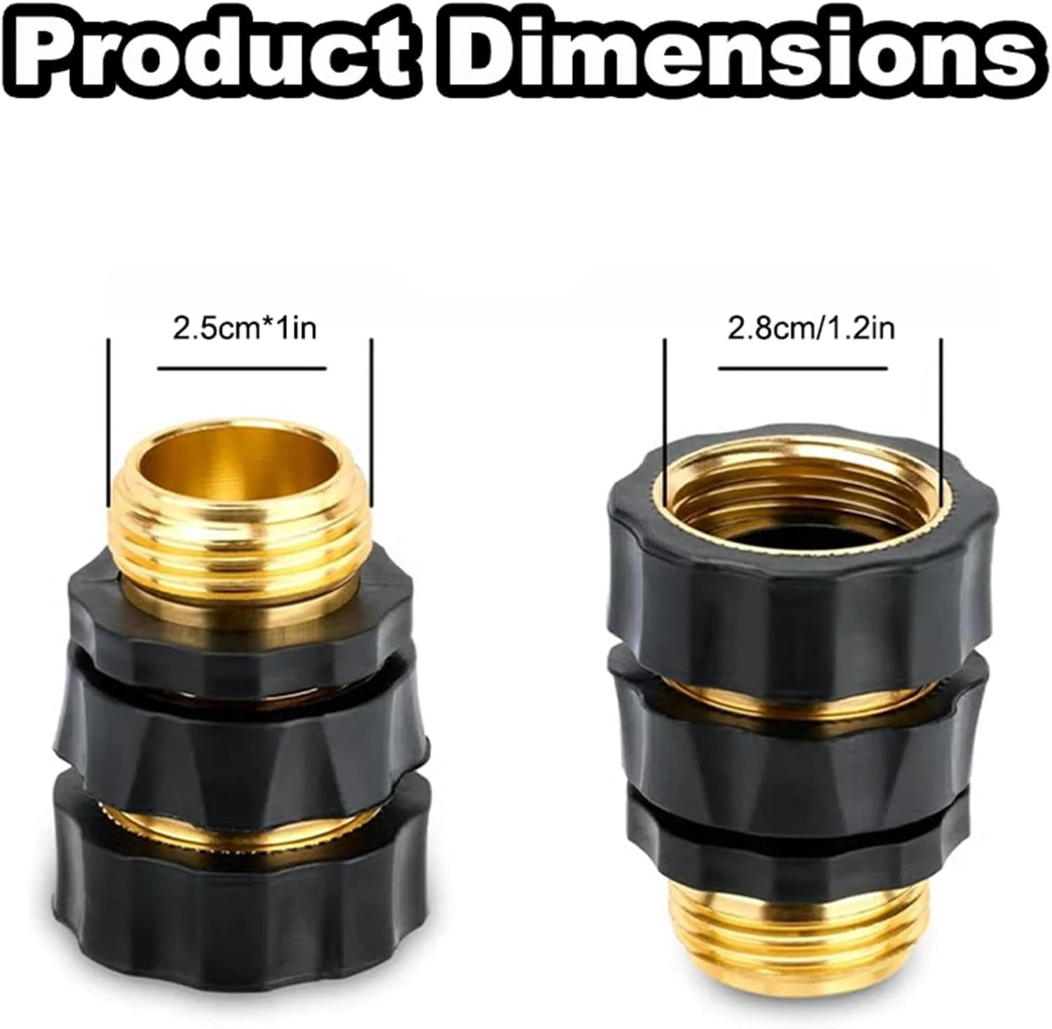 3/4 Inch Garden Hose Quick Connector 4 Sets/Bag, Universal Garden Hose Quick Connect Set Brass Hoses Tap, Hoses Attachment(4Pcs)