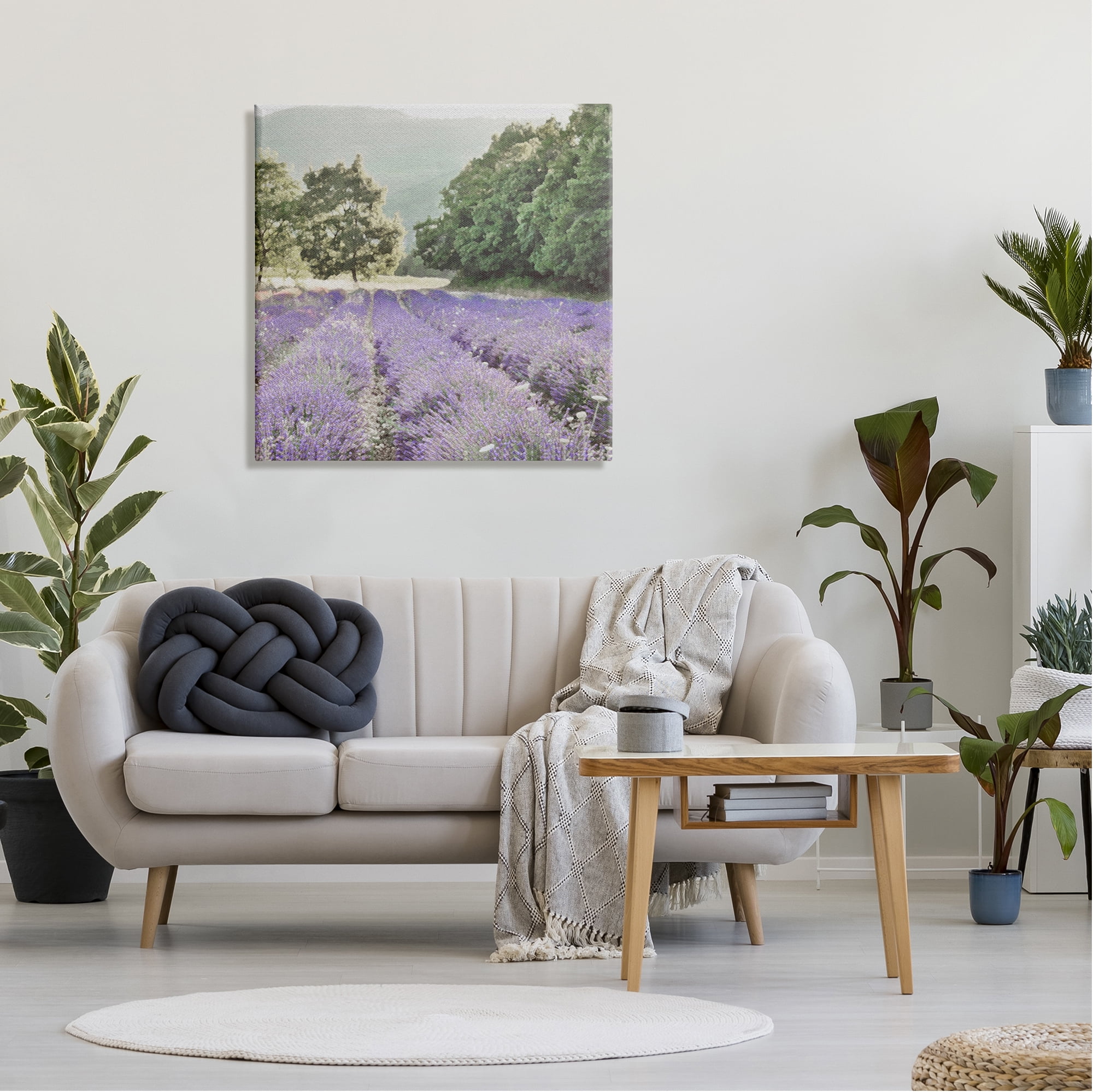Stupell Industries Lavender Meadow Fields Nature Painting Gallery Wrapped Canvas Print Wall Art, 30 x 30