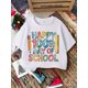 thumbnail image 1 of Girls' 100th of School Graphic T-Shirt - Soft Cotton Casual Round Neck Tee with Colorful School Elements, Summer Casual Wear for Youngsters, Shirts for Girls, Everyday Youngsters'S Clothing, Comforta, 1 of 7