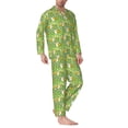 thumbnail image 2 of KLL Cartoon Duck Sleepwear Mens Flannel Pajamas,Long Cotton Pj Set, 2 of 7