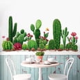 thumbnail image 1 of Adhesivos de pared de estilo nórdico con cactus y plantas de color verde vibrante, 1 of 3