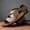 Brown, variant on Men's Vintage Diagonal Cross Strap Leather Sandals with Adjustable Buckle