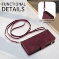 thumbnail image 3 of for Samsung Galaxy Z Fold 5 Multifunctional Case Wallet with Card Slots, Premium Soft PU Leather Zipper Folio Flip with Crossbody Strap Kickstand Zipper Cover for Samsung Galaxy Z Fold 5, Winered, 3 of 6