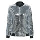 thumbnail image 3 of Moda mujer lentejuelas abrigo chaqueta de bombardero de manga larga con cremallera Streetwear i CACAGOO Chaqueta, 3 of 7