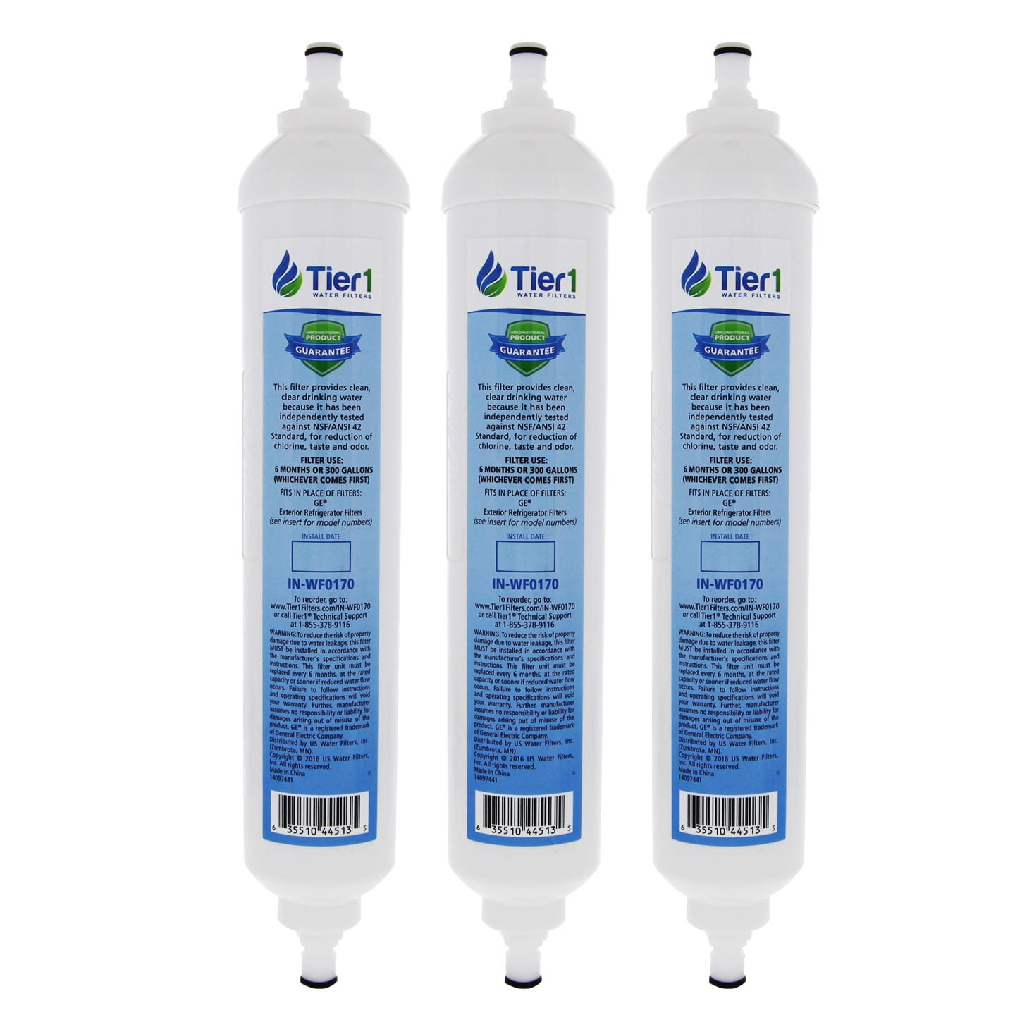 Tier1 Replacement for GE GXRTQR Inline Water Filter 3 Pack Walmart