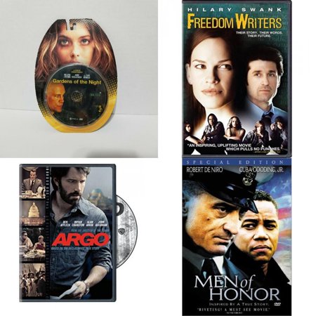 Assorted 4 Pack DVD Bundle: Gardens of the Night, Freedom Writers, Argo, Men of Honor