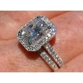 thumbnail image 3 of 2.00 Ct Halo Bridal Set Engagement Ring Simulated Diamond White Gold Plated, 3 of 3