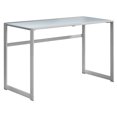 thumbnail image 2 of Computer Desk - 48"L / Silver Metal/ White Tempered Glass, 2 of 4