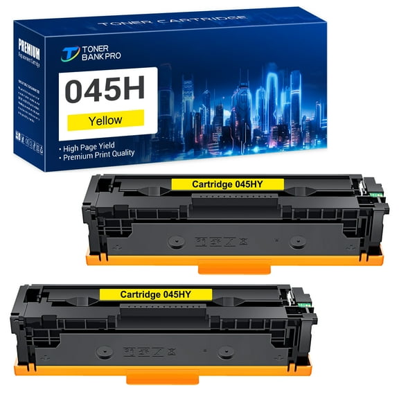045H CRG 045H Toner Cartridge Replacement for Canon Cartridge 045HC Color imageCLASS MF634Cdw MF632Cdw LBP612Cd Printer Ink Yellow 2-Pack