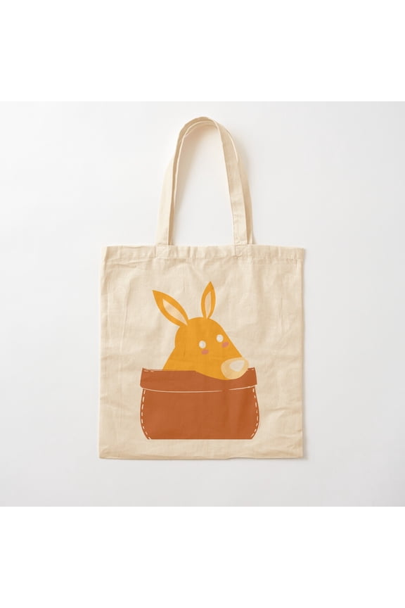 Cute Kangaroo Pouch Kangaroo Canvas Tote Bags, Reusable Shopping Bag