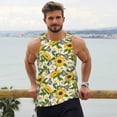 thumbnail image 6 of Daiia Sunflowers And Butterflies Printed Men's Quick Dry Fit Muscle Tank Top Slim-Fit Tank Workout Tank Top Lightweight Sports Tank Top-Large, 6 of 7