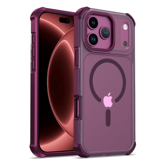 Corliven for iPhone 18 Pro Case, Compatible with MagSafe, Magnetic PC TPU Protective Cover with Shockproof Anti-Scratch Matte Design, Winered