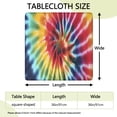 thumbnail image 2 of Colorful Tie Dye Pattern Square Fitted Tablecloth with Elastic Edge,Square Table Cover,Washable Elastic Table Cover for Home Kitchen Party Decor 36"x36", 2 of 6