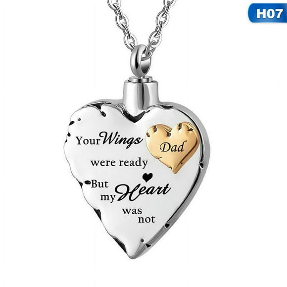 MesaSe Love Ashes Necklace Forever in My Heart Family Cremation Urn Keepsake Ashes Memorial Necklace(01)