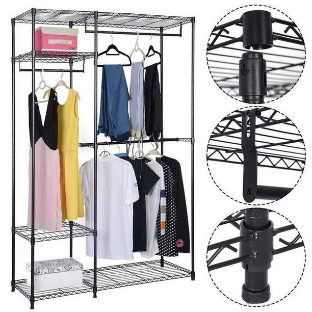 Hanging Closet Organizer and Storage Heavy Duty Clothes Rack Sturdy 3