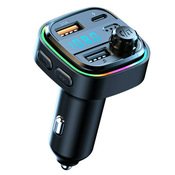 Rbaofujie Émetteur FM Bluetooth 5.0 de Charge pour Voiture un vers Deux pour Voiture Adaptateur Bluetooth pour Voiture avec Charge USB Chargeur de Voiture Lecteur MP3 Appels Mains Libres