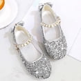 thumbnail image 3 of Fozruso Girls' Bow Flat Shoes For Little Girls Casual Party Dress Shoes With Durable Sole And Comfort Fit,Sizes 2.5 Big Kid 10.5-11 Years(Silver), 3 of 7