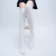 thumbnail image 2 of Sonducket Calcetines de moda para mujer, calcetines informales tejidos hasta el muslo por encima de la rodilla, calcetines altos de algodón para Medias blanco, 2 of 6