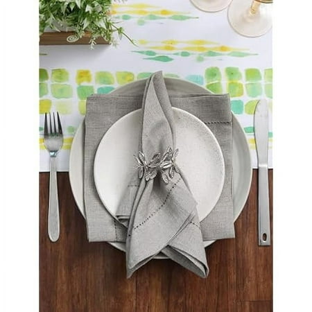 

FENG20 Pure Linen Napkins 100% Linen Hemstitch Napkins (Set of 6 16x16 Natural) Hand Crafted and Hand Stitched Napkins with Hemstitch Detailing & Generous Hem - on Genuine Linen Fabric
