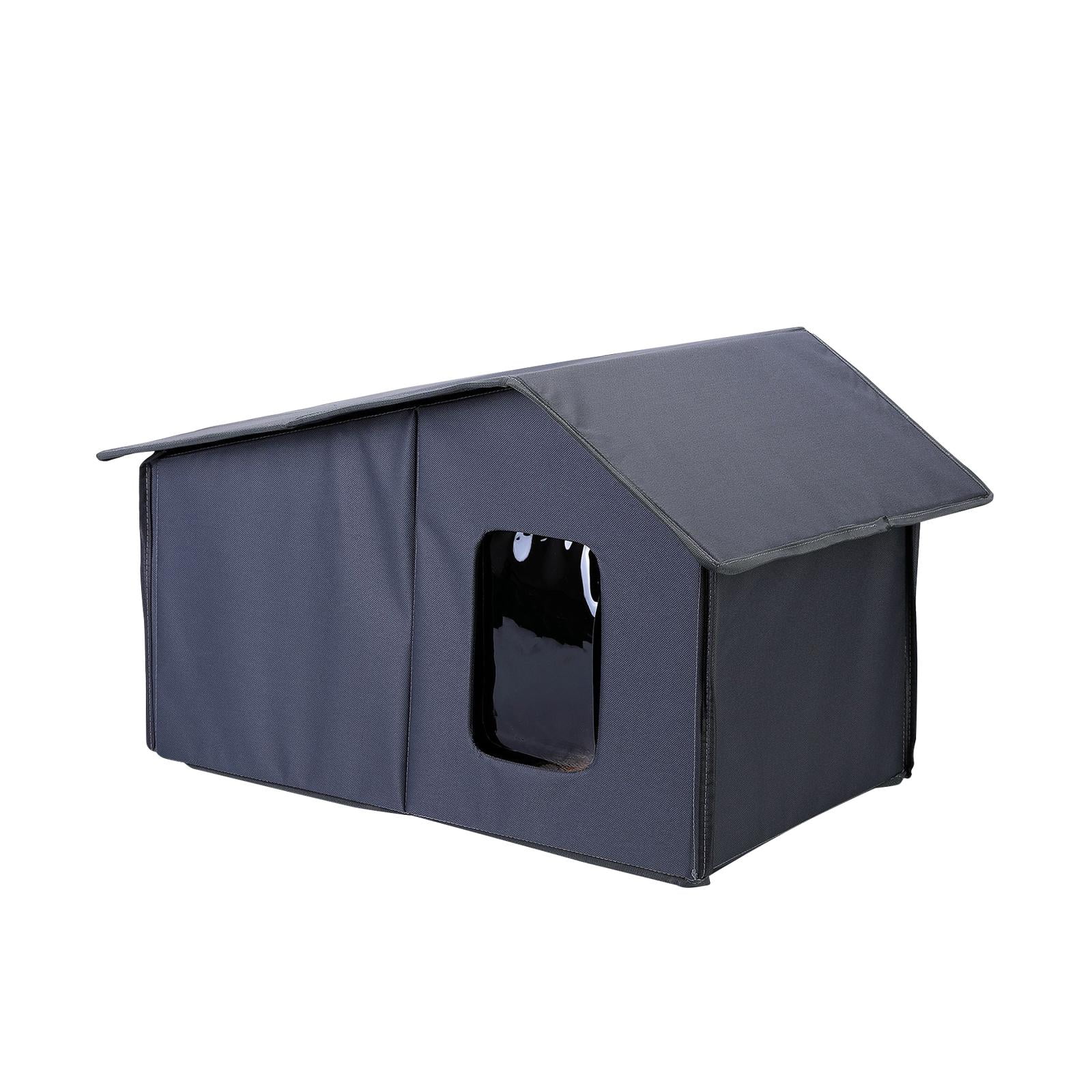 Stray Cats Shelter, Outdoor Cat House Weatherproof,Collapsible Outside Feral Cats House Winter,Animal Tent Tent Bed Anti-Slip Kitten Cave for Feral Cats Dog Puppy