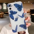 thumbnail image 2 of Girly Case for iPhone 11 Pro Case Cute Butterfly Pattern Design Matte Translucent Clear Girls Women Soft TPU Rubber Shockproof Case Cover for iPhone 11 Pro, Blue Butterflies, 2 of 7