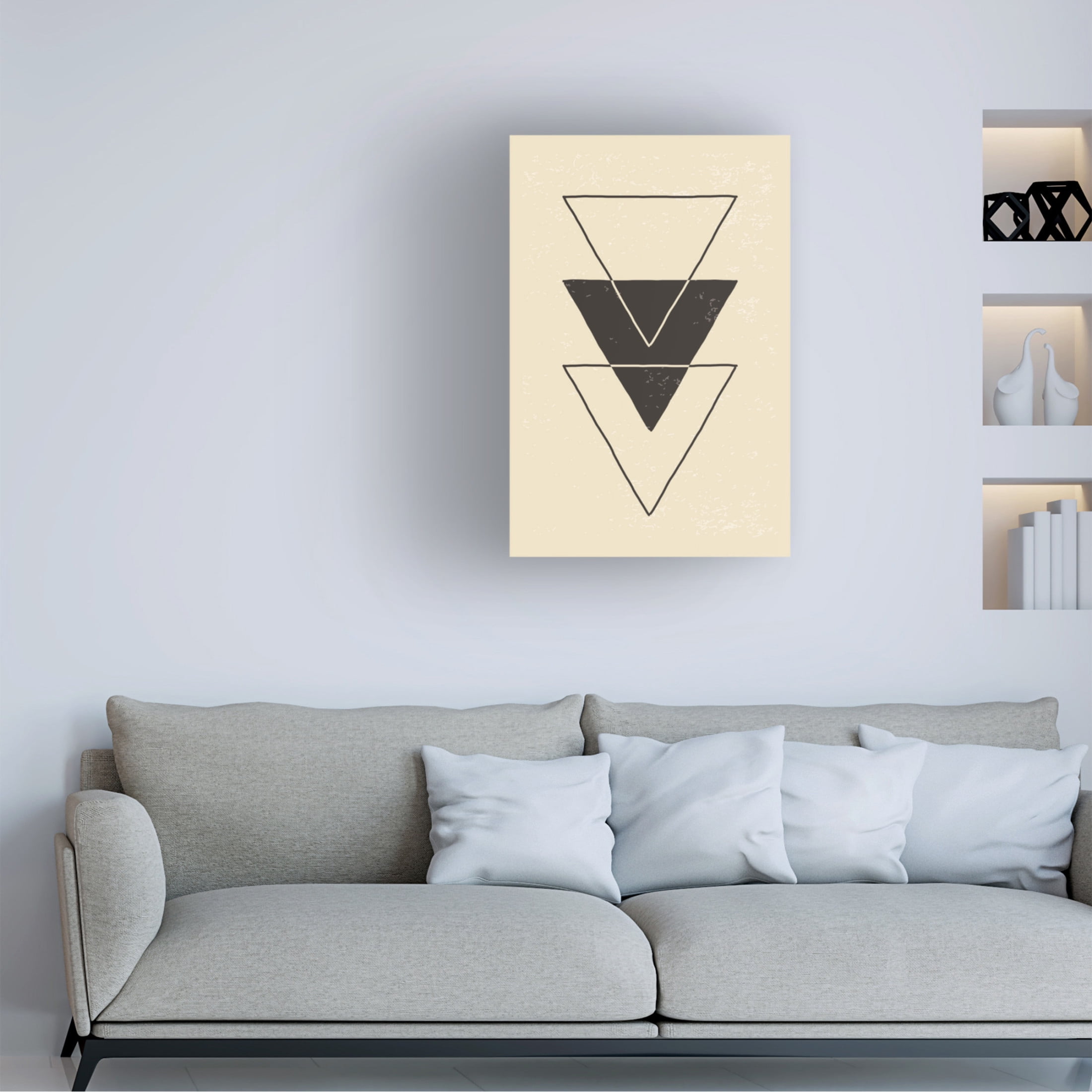 Trademark Fine Art jay stanley  Abstract Triangles 6 Canvas Wall Art