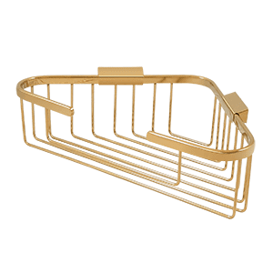 Deltana WBC1310CR003 13-1/4" Length X 10-1/4" Width Triangular Corner Shower Basket Lifetime Polished Brass