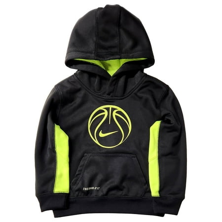 Nike Therma Fit Boys Black & Green Hoodie Sweatshirt Dri-Fit Jacket Size 2T