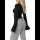 thumbnail image 4 of Blusas de Encaje con Cuello en V y Larga para Salir para Mujer Negro L, 4 of 5